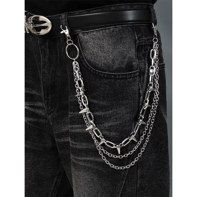 Lilafey-Spiked Layered Waist Chain