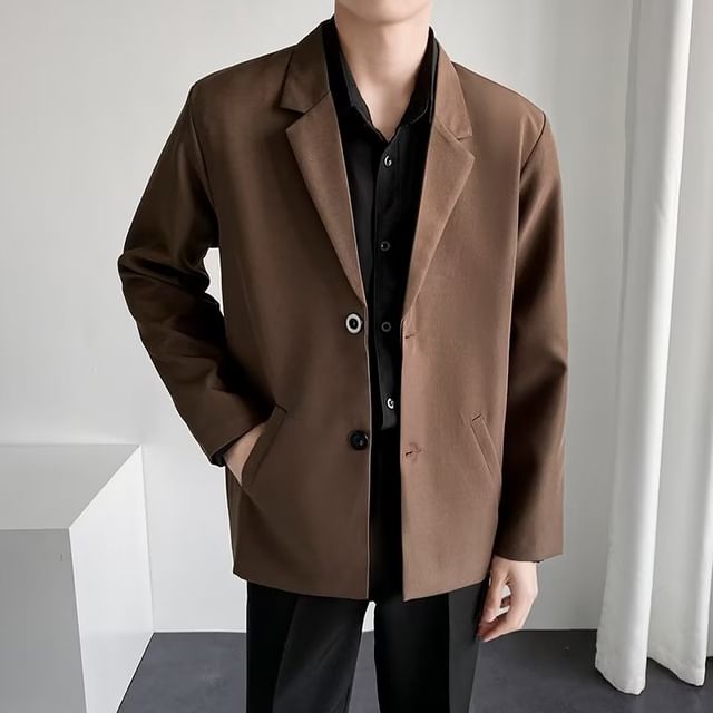 Lingaris-Button-Up Plain Blazer