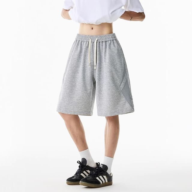 Lingaris-Drawstring Waist Plain Shorts
