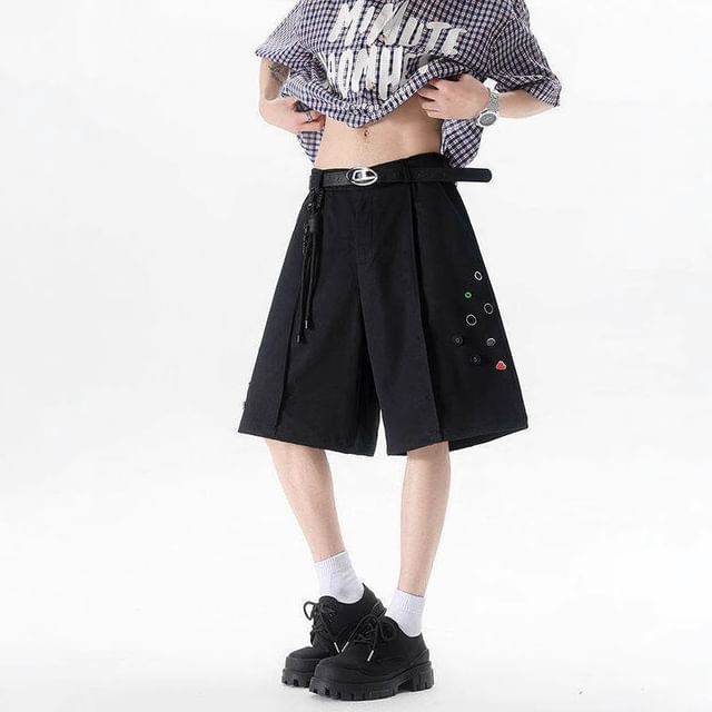 Lingaris-Low Rise Plain Studded Shorts