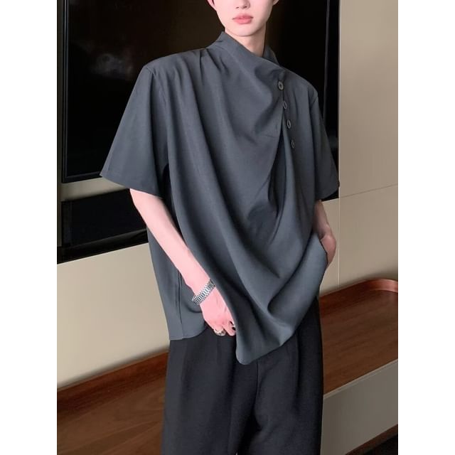 Lingaris-Short-Sleeve Asymmetrical Overhead Shirt