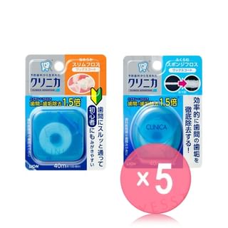 LION-Clinica Advantage Smooth Dental Floss 40m 5pcs Bundle Set
