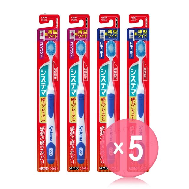 LION-Systema Super Premium Toothbrush 5pcs Bundle Set