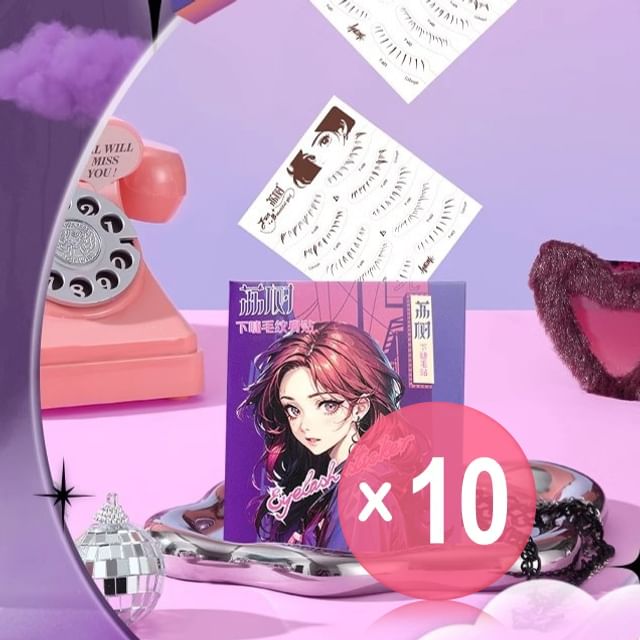 lishu-Lower Eyelash Temporary Tattoo 10pcs Bundle Set