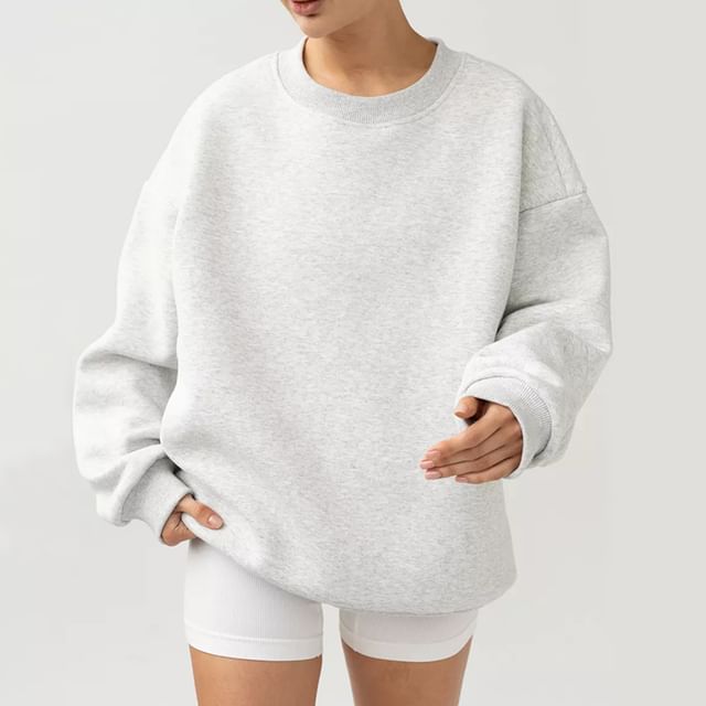 Litoya-Crew Neck Plain Sweatshirt
