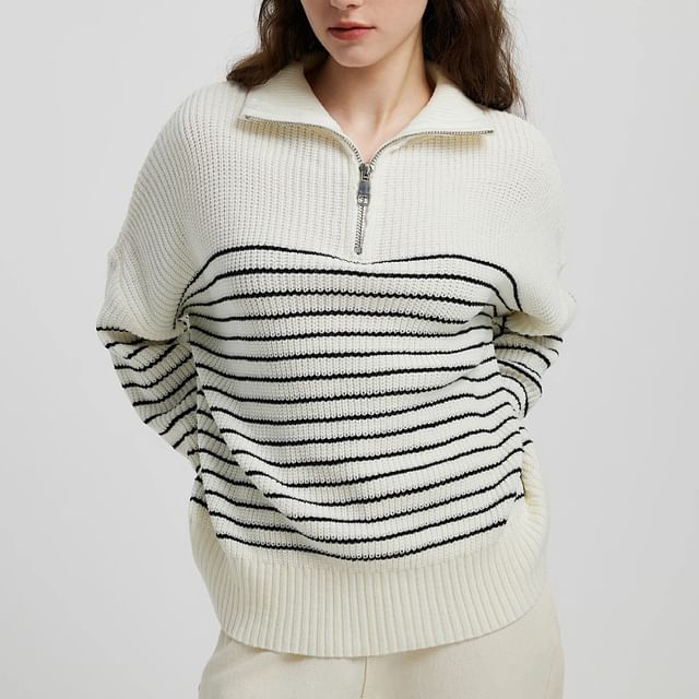 Litoya-Long-Sleeve Half Zip Knit Polo Top