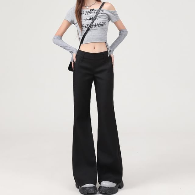 Litoya-Mid Rise Flared Slacks Various Designs