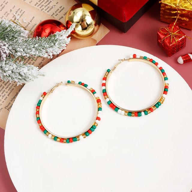 LIVSIA-Bead Hoop Earring