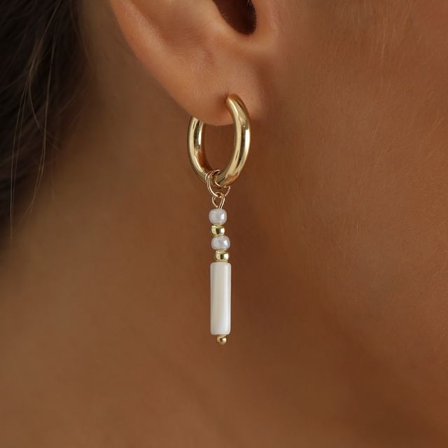 LIVSIA-Beaded Hoop Drop Earring