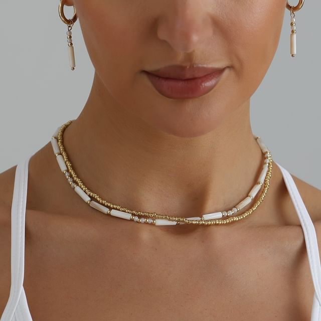 LIVSIA-Beaded Layered Necklace