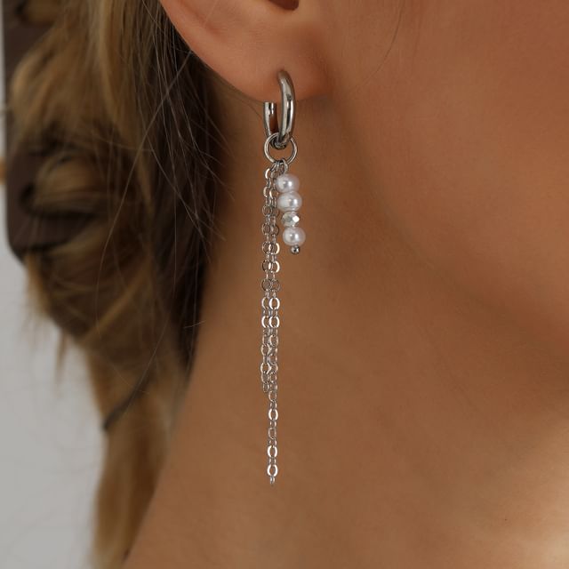 LIVSIA-Faux Pearl Dangle Earring