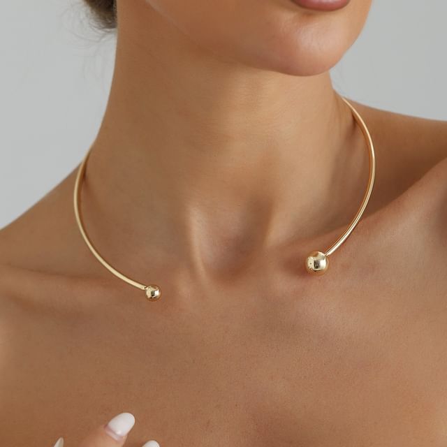 LIVSIA-Gold Tone Torc Necklace