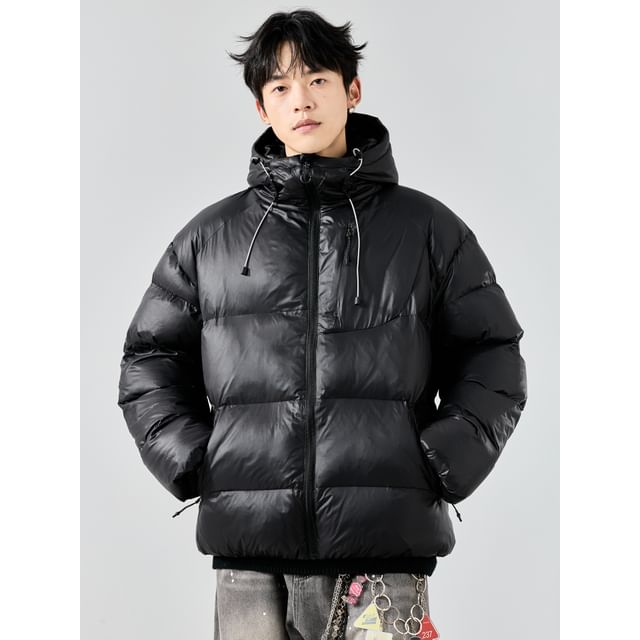 Lorencho-Hooded Plain Puffer Jacket