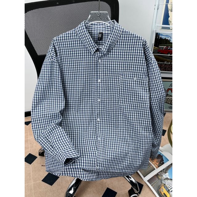 Lorencho-Long-Sleeve Collared Plaid Button Up Shirt