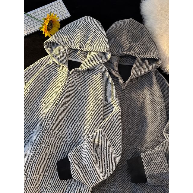 Lorencho-Striped Oversized Zip Hoodie