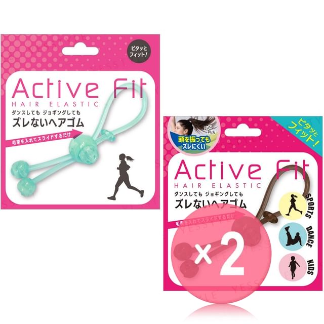 LUCKY TRENDY-Active Fit Hair Tie 2pcs Bundle Set