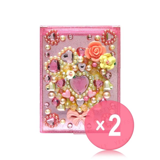 LUCKY TRENDY-Crystal Mirror Pink 2pcs Bundle Set