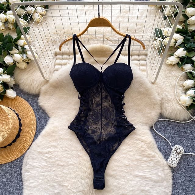 Lucuna-Lace Bodysuit Top