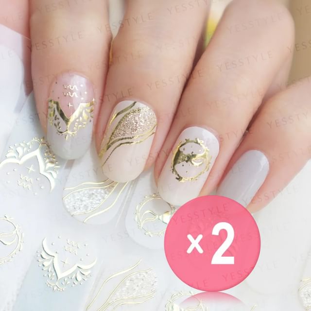 Lunacaca-Aquarius Constellation Nail Art Stickers 2pcs Bundle Set