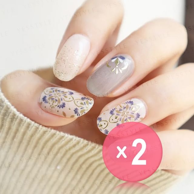 Lunacaca-Foreign Pace Nail Art Stickers 2pcs Bundle Set