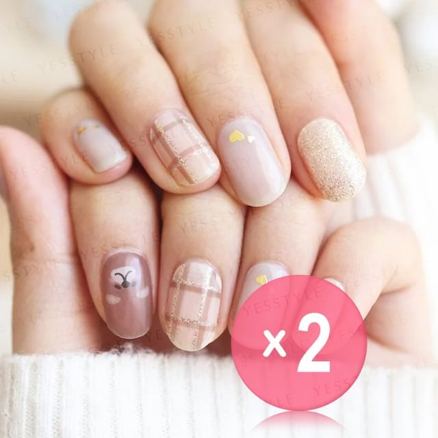Lunacaca-Graceful Bear Nail Art Sticker 2pcs Bundle Set