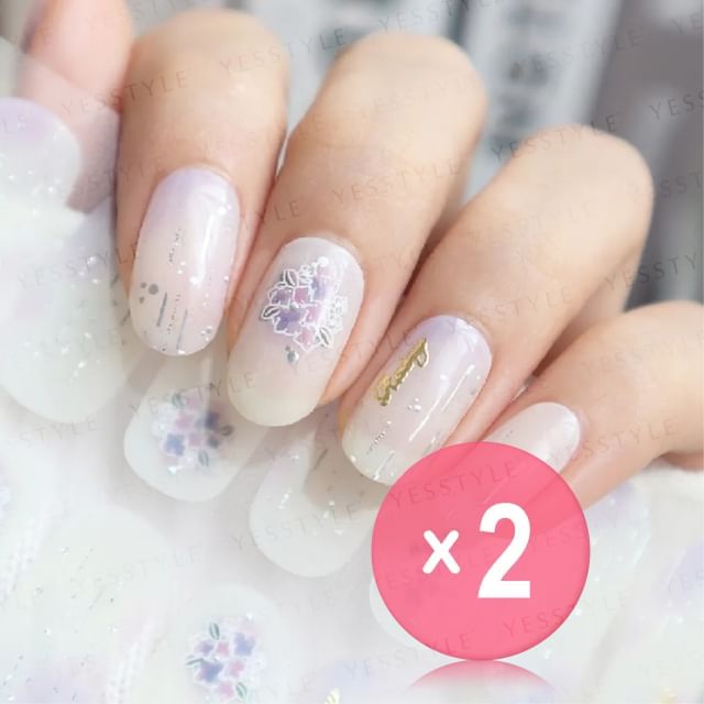 Lunacaca-Hydrangea Rain Nail Art Stickers 2pcs Bundle Set