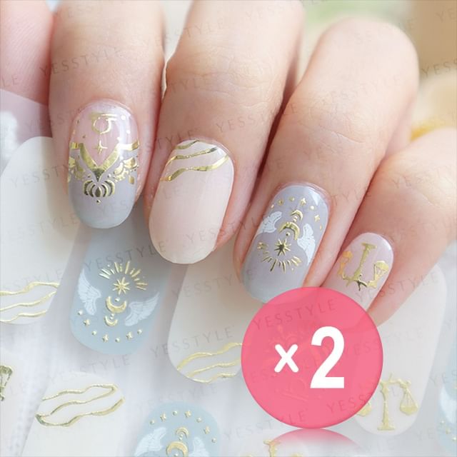 Lunacaca-Libra Constellation Nail Art Stickers 2pcs Bundle Set
