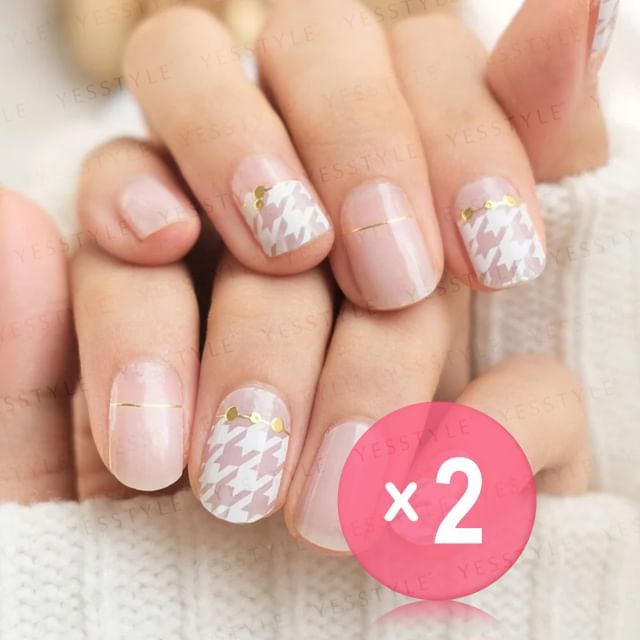 Lunacaca-Snow Houndstooth Nail Art Stickers 2pcs Bundle Set