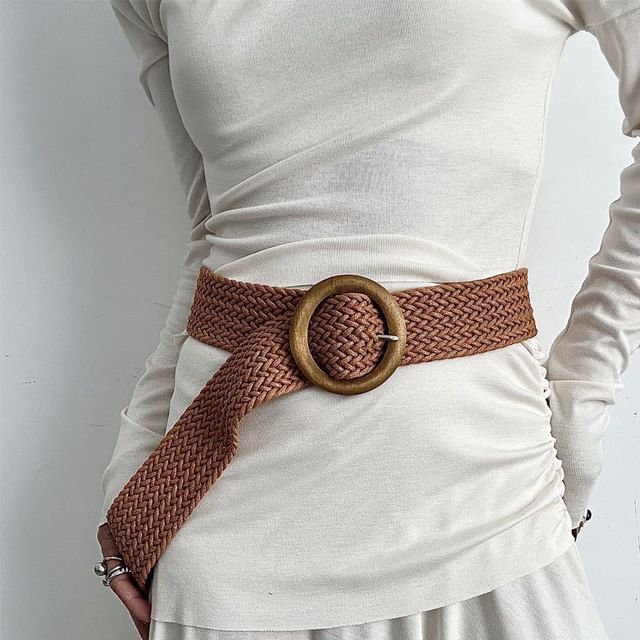 Lunashore-Woven Hoop Buckle Belt