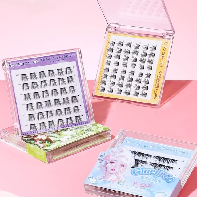 LuxeFlutter-Glue-free Spiky Multipack False Eyelashes Cluster Non Stick Tweezers Various Designs