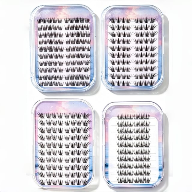 LuxeFlutter-Natural Wispy Glue Free Cluster False Eyelashes
