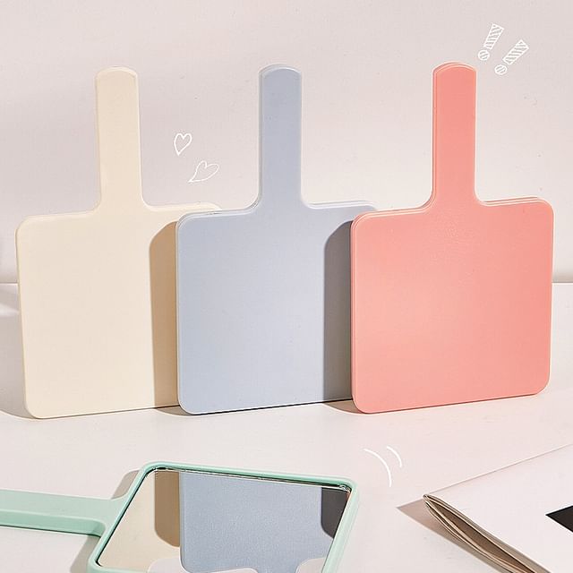 LuxeFlutter-Plain Square Handheld Mirror