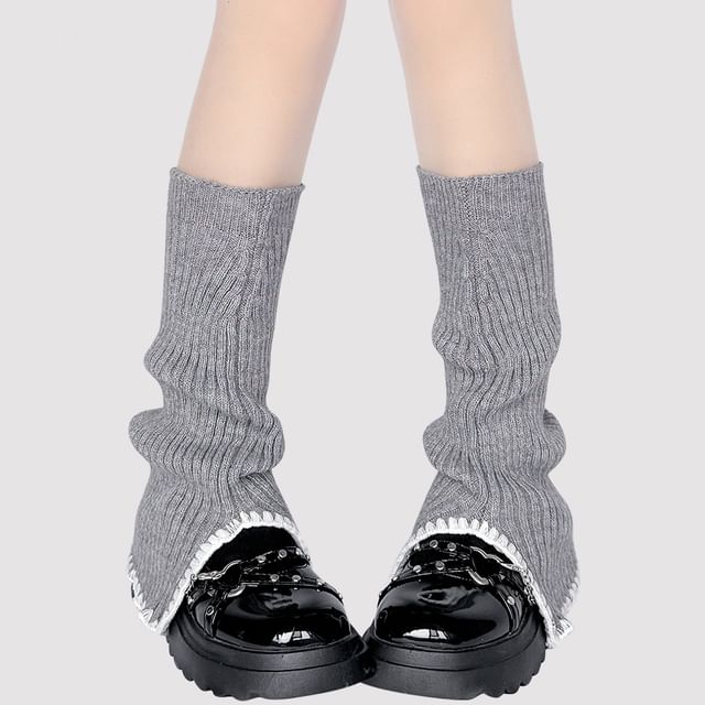 Lychee-Contrast Trim Leg Warmers