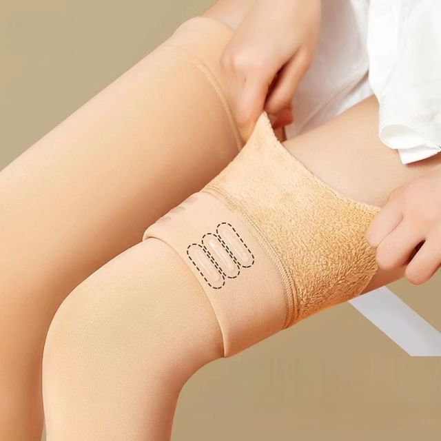 Lychee-Fleece Lined Over the Knee Socks