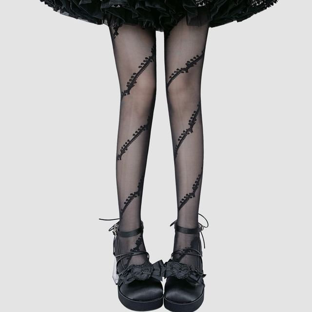 Lychee-Jacquard Sheer Tights
