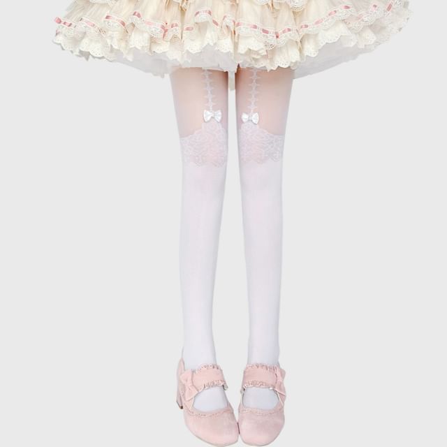 Lychee-Jacquard Sheer Tights