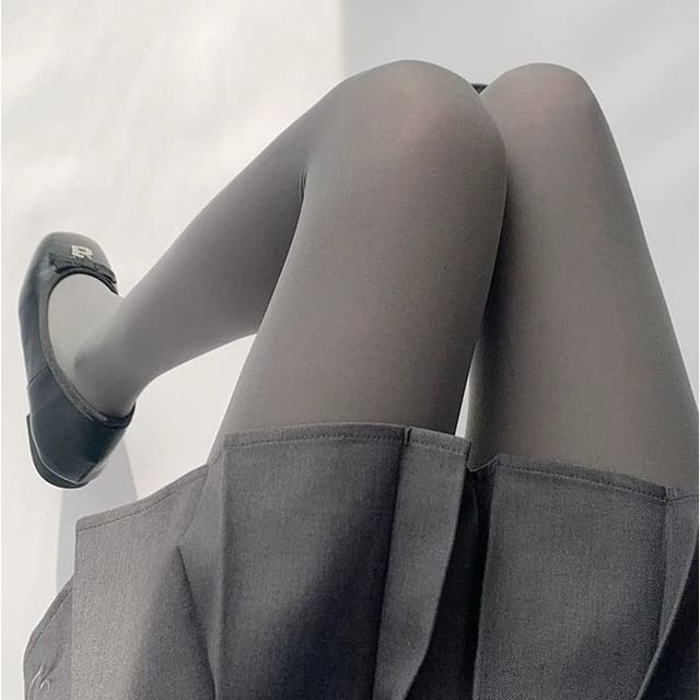 Lychee-Plain Tights Long Socks