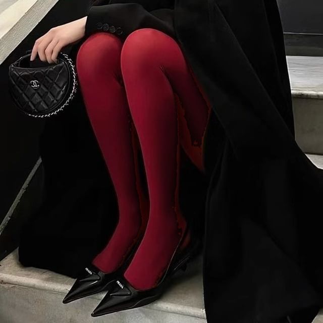 Lychee-Plain Tights