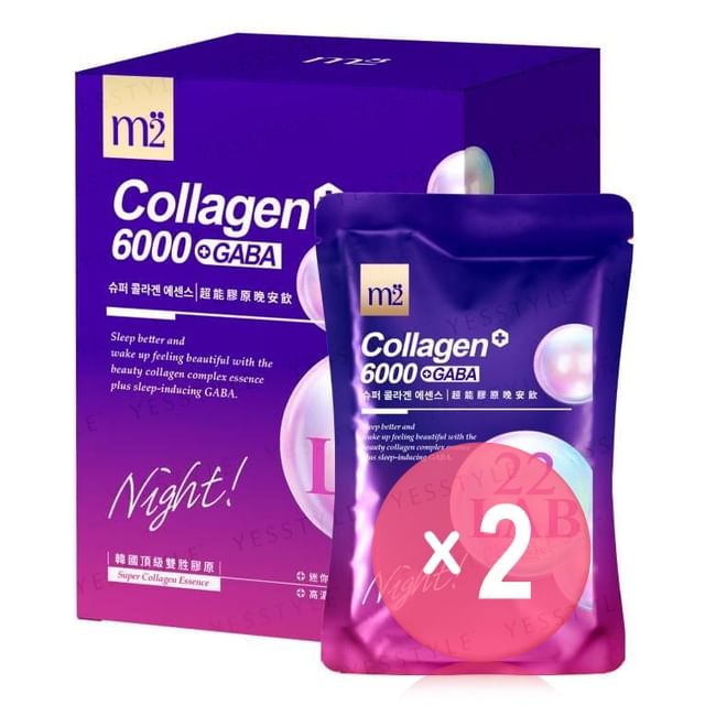m2-22 LAB Super Collagen 6000 GABA Night Drink 2pcs Bundle Set