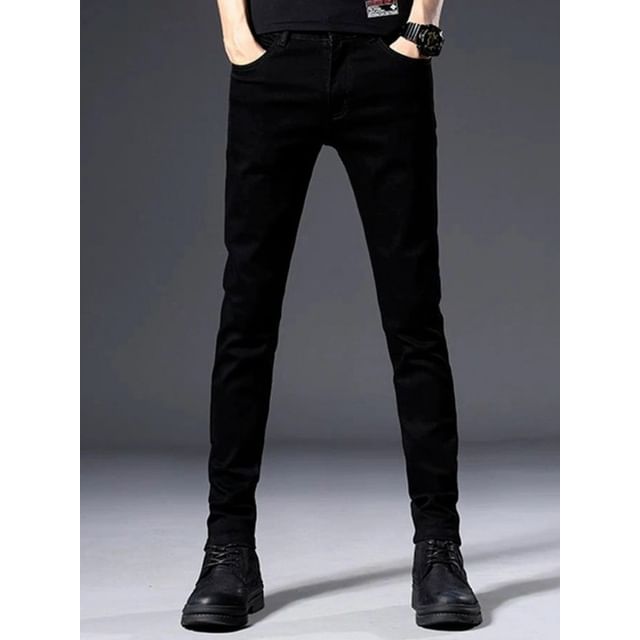 Macho-Mid Rise Plain Slim Fit Jeans