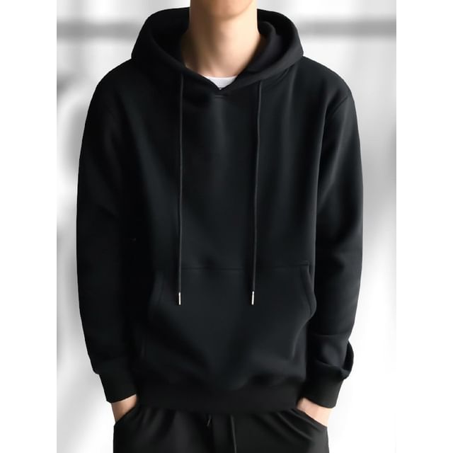 Macho-Plain Fleece-Lined Hoodie