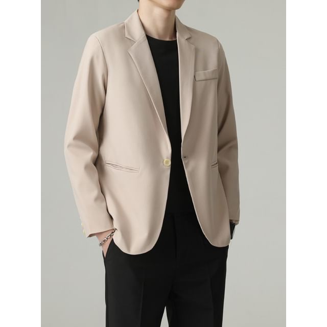 Macho-Plain One-Button Blazer