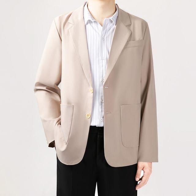 Macho-Plain Single-Breasted Blazer