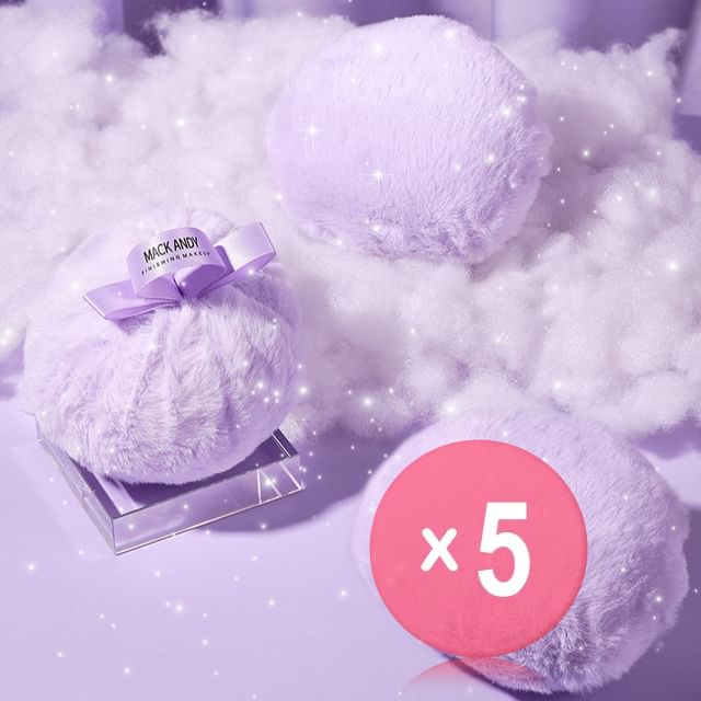 MACK ANDY-Taro Highlight Setting Powder Fluffy Ball 5pcs Bundle Set