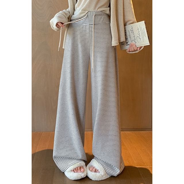 Magimomo-Drawstring Waist Striped Baggy Pants Various Designs