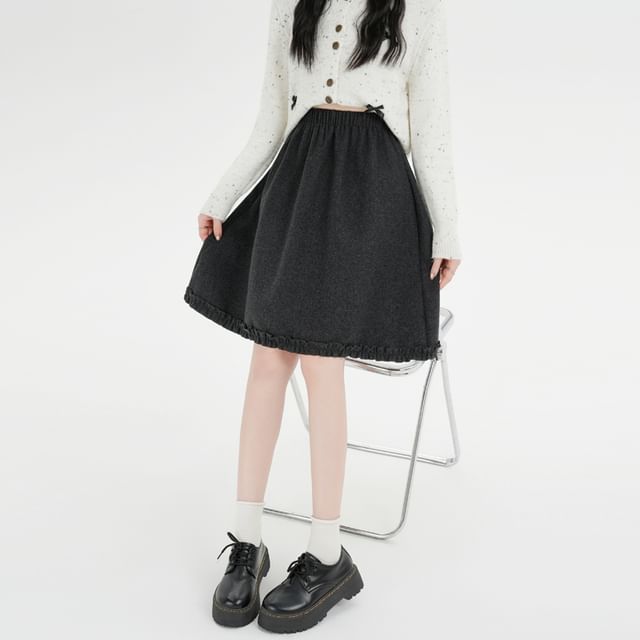 Magimomo-High Rise Plain A-Line Skirt