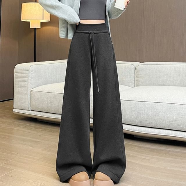 Magimomo-High Rise Plain Baggy Sweatpants Various Designs