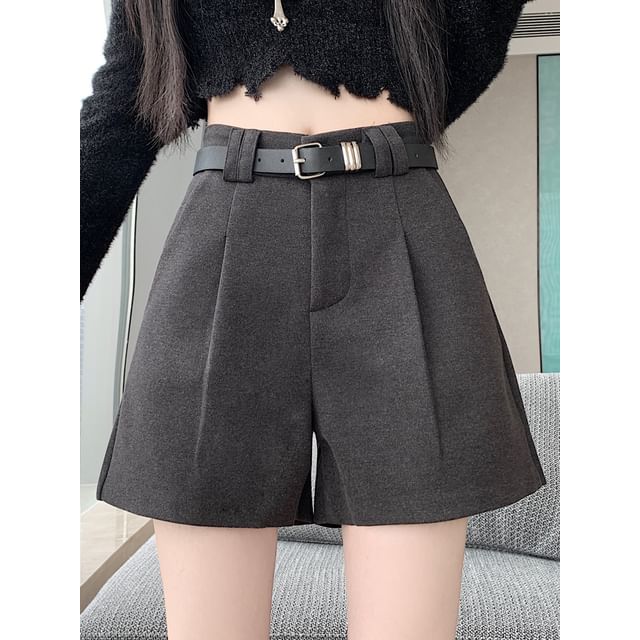Magimomo-High Waist Plain Shorts