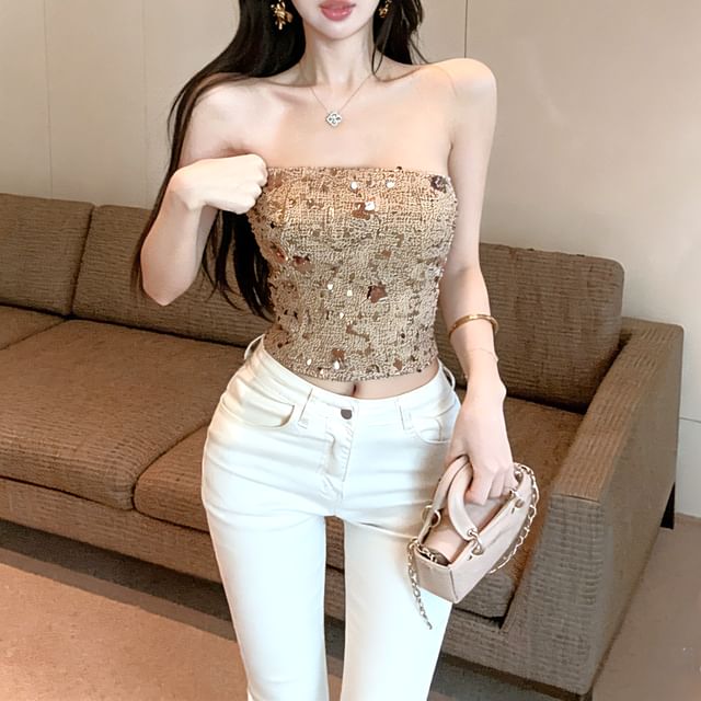 Magma-Sequined Tube Top