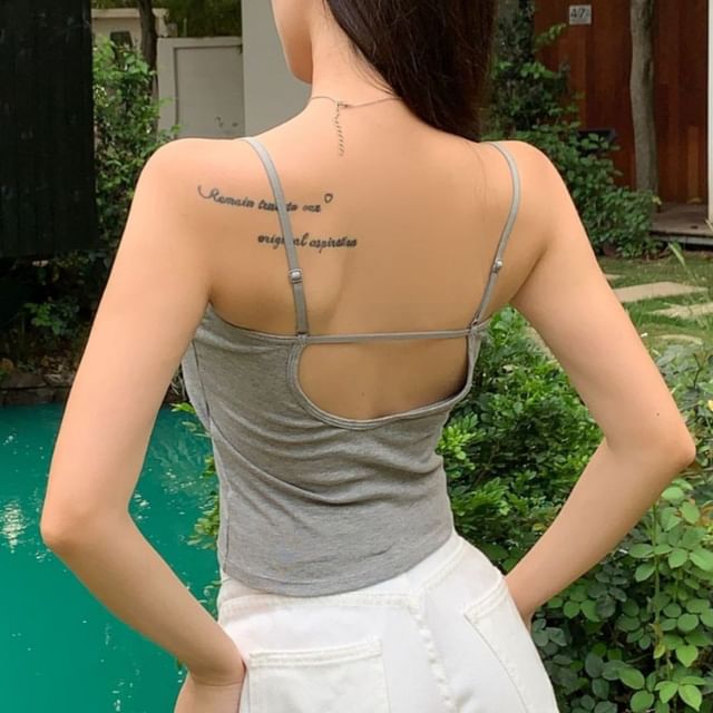 Maisee-Plain Padded Camisole Top